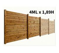 Kit clôture bois - LE BOIS MALIN - Lames emboîtables - 4,00 m - Hauteur 1,89 m - Pin traité classe 4