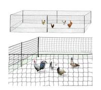 Kit Clôture Filet À Poules 12 M Avec Porte 6 Piquets Double Pointe Noir