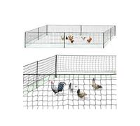 IDMarket - Kit clôture Filet à Poules 24 M avec Porte 9 piquets Double Pointe