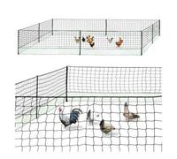 Kit Clôture Filet À Poules 24 M Avec Porte 9 Piquets Double Pointe Noir