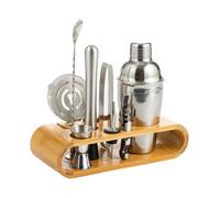 Kit cocktail shaker 10 pieces - Inox - Support bois - Bar