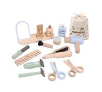 Kit Coiffure en Bois Portable | Design Pastel Doux, Mallette Coiffeur En Bois, Sûr, Jouet, pour École Maternelle, tout-Petits