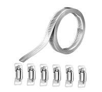 Kit collier de serrage 5m, solution inox pour artisans et réparateurs | Bénéficiez d'une installation rapide: mesurez, coupez la bande métallique et fixez le raccord avec un simple tournevis.