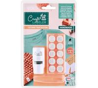 Kit COLOP Craft Labeler R17 | Tampon textile | 10 motifs | Encre noire | Lavable en machine jusqu'à 90 °C | teinture textile testée dermatologiquement
