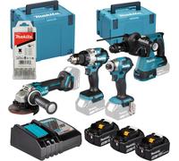 Kit combiné Makita DLX4196JX1 Ensemble d'outils LXT comprenant trois batteries 5,0 Ah, un chargeur rapide et un MAKPAC