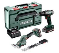 Kit combiné Metabo 2.2.5 18 V BS 18 + SGS 18 LTX Q + 2 batteries 2,0 Ah + chargeur + metaBOX ( 685186000 )