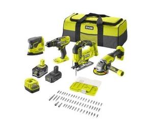 Kit combiné Ryobi R18CK4F-252S : ensemble d'outils sans fil 18 V comprenant 2 batteries et un chargeur