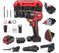 Kit Combiné Sans Fil 20V TEENO, Outil Multi-Fonctionnel Sans fil 8 en 1 Avec étui, Perceuse, Scie Sabre, Scie à Chaîne, Cef à Chocs, Outil Oscillant
