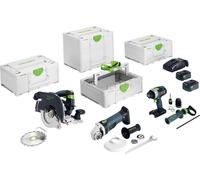 Kit combiné sans fil Festool pour la construction bois HKC 55/TPC 18/AGC 18/TB M 137 | 578025