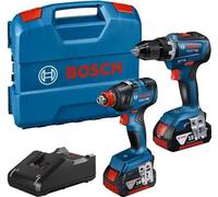 Kit Combo 2 Outils Sans Fil Bosch 18V, GDX 18V-200, GSR 18V-55, 2 x 4,0Ah Batteries, GAL 18V-40