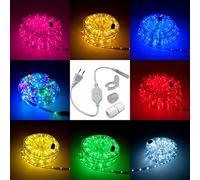 Kit complet avec tube lumineux en LED RVB avec accessoires, éclairage LED de lumière verte, rouge, blanc chaud de 5 mètres jusqu'à 50 mètres, LED F3, décoration lumineuse, vert, 5 mètres