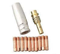 Kit complet de 12 embouts de contact MB15 MIG avec support de pointe M6 en cuivre, chrome et zirconium, pièces de rechange pour lampes de poche 14AK 15AK (0,6 mm)