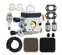 Kit complet de carburateur de rechange compatible avec les modèles Fs85 Fs55 Fs45 avec modèles C1q-s186 C1q-s66 C1q-s186a - Montage pour tubes de carburant, joints et filtres pour ampoules d'amorçage