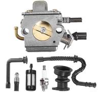 Kit complet de carburateur de tronçonneuse 7 pièces pour Stihl-MS340 MS350 MS360 avec filtre à air, conduite de carburant, huile, matériaux de haute compatibilité, outil d'installation facile