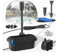 Kit Complet De Filtre De Bassin Avec Pompe 2400 L/H - Pompe De Bassin Avec Filtre Transparent Pour Bassin De Jardin Jusqu'À 4 000