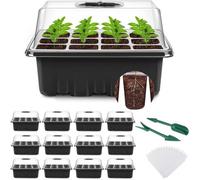 Kit complet de germination Unyqoos® : mini-serre avec 144 alvéoles, ventilation réglable, PVC de 0,8 mm, bac de fond étanche et accessoires