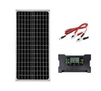 Kit complet de panneau solaire monocristallin de 16 W avec régulateur et cordon à clip CC, alimentation portable économe en énergie pour camping et recharge de secours en intérieur