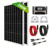 Kit complet de panneaux solaires de 200W à 400W, comprenant un régulateur de charge, un écran LCD et des supports de montage