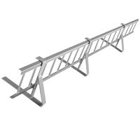 Kit Complet de Pare-Neige 1,5 m - 3 Supports - 15 cm - Argent | Pour toitures plates - tôle trapézoïdale, Feutre bitumé, bardeaux, tôle Plane - Longueur : 1,5 m - Hauteur : 15 cm - RAL 9006