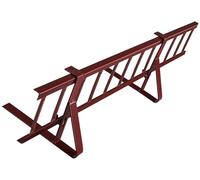 Kit Complet de Pare-Neige 1,5 m, avec 2 Supports pour toitures Plates (tôle trapézoïdale, Feutre bitumé, bardeaux, tôle Plane) - Hauteur: 20 cm - RAL 3009 Rouge châtaigne