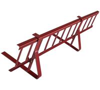 Kit Complet de Pare-Neige 1,5 m, avec 2 Supports pour toitures Plates (tôle trapézoïdale, Feutre bitumé, bardeaux, tôle Plane) - Hauteur: 15 cm - RAL 3011 Rouge