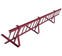 Kit Complet de Pare-Neige 1,5 m, avec 3 Supports pour toitures Plates (tôle trapézoïdale, Feutre bitumé, bardeaux, tôle Plane) - Hauteur: 15 cm - RAL 3004 Cerise