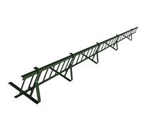 Kit Complet de Pare-Neige 1,5 m, avec 5 Supports pour toitures Plates (tôle trapézoïdale, Feutre bitumé, bardeaux, tôle Plane) - Hauteur: 15 cm - RAL 6020 Vert Foncé