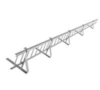 Kit Complet de Pare-Neige 1,5 m, avec 5 Supports pour toitures Plates (tôle trapézoïdale, Feutre bitumé, bardeaux, tôle Plane) - Hauteur: 15 cm - RAL 9006 Argent