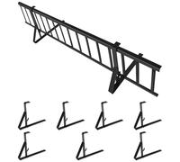 Kit Complet de Pare-Neige 3,0 m - 7 Supports - 20 cm - Graphite | Pour toitures plates (tôle trapézoïdale, feutre bitumé, bardeaux, tôle plane), Longueur du kit: 3 m, Hauteur: 20 cm, RAL 7024