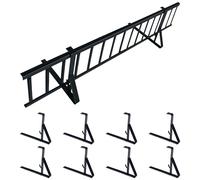 Kit Complet de Pare-Neige 3,0 m, avec 8 Supports pour toitures Plates (tôle trapézoïdale, Feutre bitumé, bardeaux, tôle Plane) - Hauteur: 15 cm - RAL 7016 Anthracite