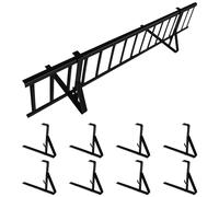 Kit Complet de Pare-Neige 3,0 m, avec 8 Supports pour toitures Plates (tôle trapézoïdale, Feutre bitumé, bardeaux, tôle Plane) - Hauteur: 15 cm - RAL 9005 Noir