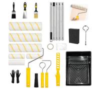 Kit complet de rouleau de peinture pour maison avec manche extensible, plateaux de peinture, couvercles de rouleau, pinceaux, grattoir pour mur, plafond, peinture à la maison