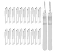 Kit Complet de Scalpel Découpe Précise, Lames Chirurgicales Stériles en Acier au Carbone, Inclus 10 Lames #10 Compatibles avec Manche #3, Parfait pour Loisirs Créatifs, Modélisme et Soins Corporels