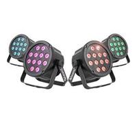 Kit Complet d'Éclairage BeamZ avec 4 Spots Slimpar35 Noir