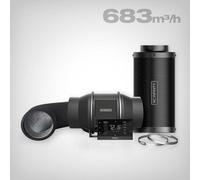Kit complet d'extraction AC Infinity, contrôleur AI+, 150 mm, 683 m³/h