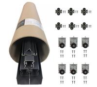 Kit complet Dolce pour système de porte coulissante - 3 vantaux - largeur 3 m - laqué gris ardoise Atrius