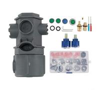Kit complet d'outils de réparation de robinet 16 en 1 avec clé, tournevis et noyaux de valve pour entretien d'évier de cuisine et robinet de lavabo, gris