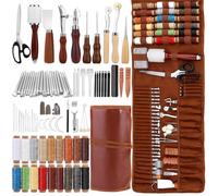 Kit Complet D'outils De Travail Du Cuir, Outils Pour Le Travail Du Cuir | Kit Professionnel D'outillage Du Cuir Pour Cuir Avec Aiguilles Fils Cirés Poinçons Ciseaux Outils De Gravure & Perforation