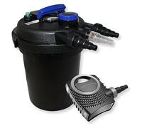 Kit complet : Filtre de bassin CPF-180 pour bassins jusqu'à 6000 litres, comprenant un clarificateur UV-C de 11 watts, et une pompe de bassin NEO8000 SuperEco de 8000 litres/heure, 70W