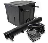 Kit complet : filtre pour étang CBF-350, jusqu'à 12000 litres. Système de filtration pour étang, type filtre à circulation. Pompe pour étang NEO10000 SuperECO, 10000 litres/heure, 80W. Clarificateur U