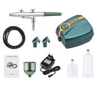 Kit complet pour aérographe multifonction, comprenant un compresseur, un aérographe portable à double action, un système de réglage de la pression sur 5 niveaux (Max.25PSI), et 3 pots de peinture, idé