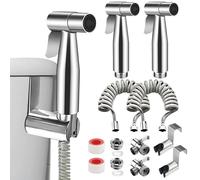 Kit complet pour bidet comprenant : douchette à main en acier inoxydable 304, tuyau flexible et adaptateur