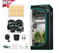Kit complet pour culture en intérieur : lampe de croissance LED TS1000, tente de culture 80 x 80 x 160 cm, ventilateur clipsable, spectre lumineux complet, variateur d'intensité, étanche IP65