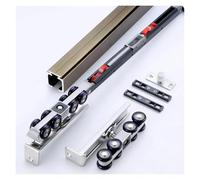 Kit complet pour porte coulissante avec guides à fermeture douce | Découpable pour chambre à coucher, cuisine, séparateur de pièce, porte de poche, montage au plafond, stable (A, 120in / 3 m)
