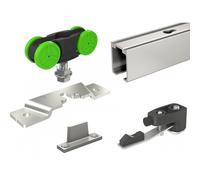Kit complet pour porte coulissante MA40B rail + garniture - max 40 kg - rail 1,65 m MANTION