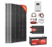 Kit complet pour système d'énergie solaire - Panneaux solaires de 800W - Batterie LiFePO4 de 12,8V et 300Ah
