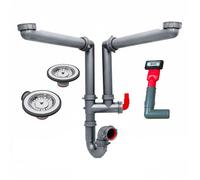 Kit complet siphon et vidage manuel FRANKE pour évier de cuisine 2 cuves