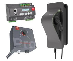 Kit complet SMARTFOX PV, comprenant : gestionnaire d'énergie Pro 2, transformateur de courant 80A, résistance chauffante 4,5 kW, borne de recharge murale 11 kW, 1 unité.