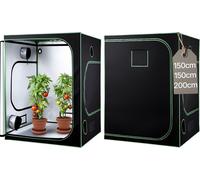 Kit complet tente et boîte de culture - Tente de culture d'intérieur 150 x 150 x 200 cm - Lampe LED à spectre complet pour plantes - Système de ventilation - Mylar 600D hautement réfléchissant - Pour
