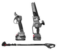 Kit comprenant une mini-tronçonneuse, 18 V, 2 batteries de 4 Ah, lame de 20 cm